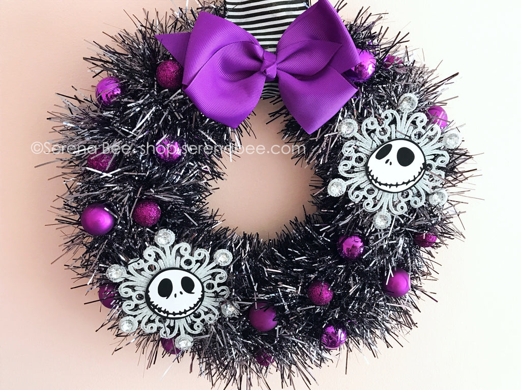 DIY Tinsel Wreath Tutorial | Jack Skellington Wreath