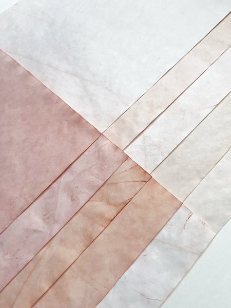 Avocado Dyed Paper Pack: Dark to Light Pink Variations