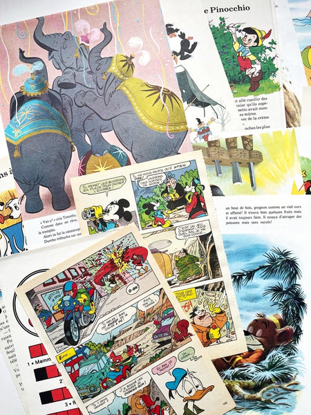 Vintage Disney Mixed Book Pages