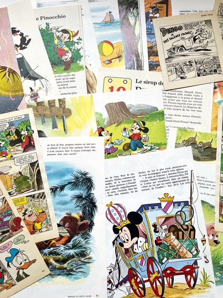 Vintage Disney Mixed Book Pages
