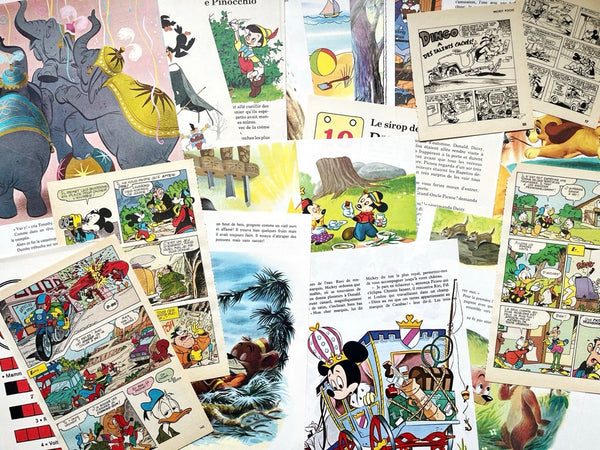 Vintage Disney Mixed Book Pages