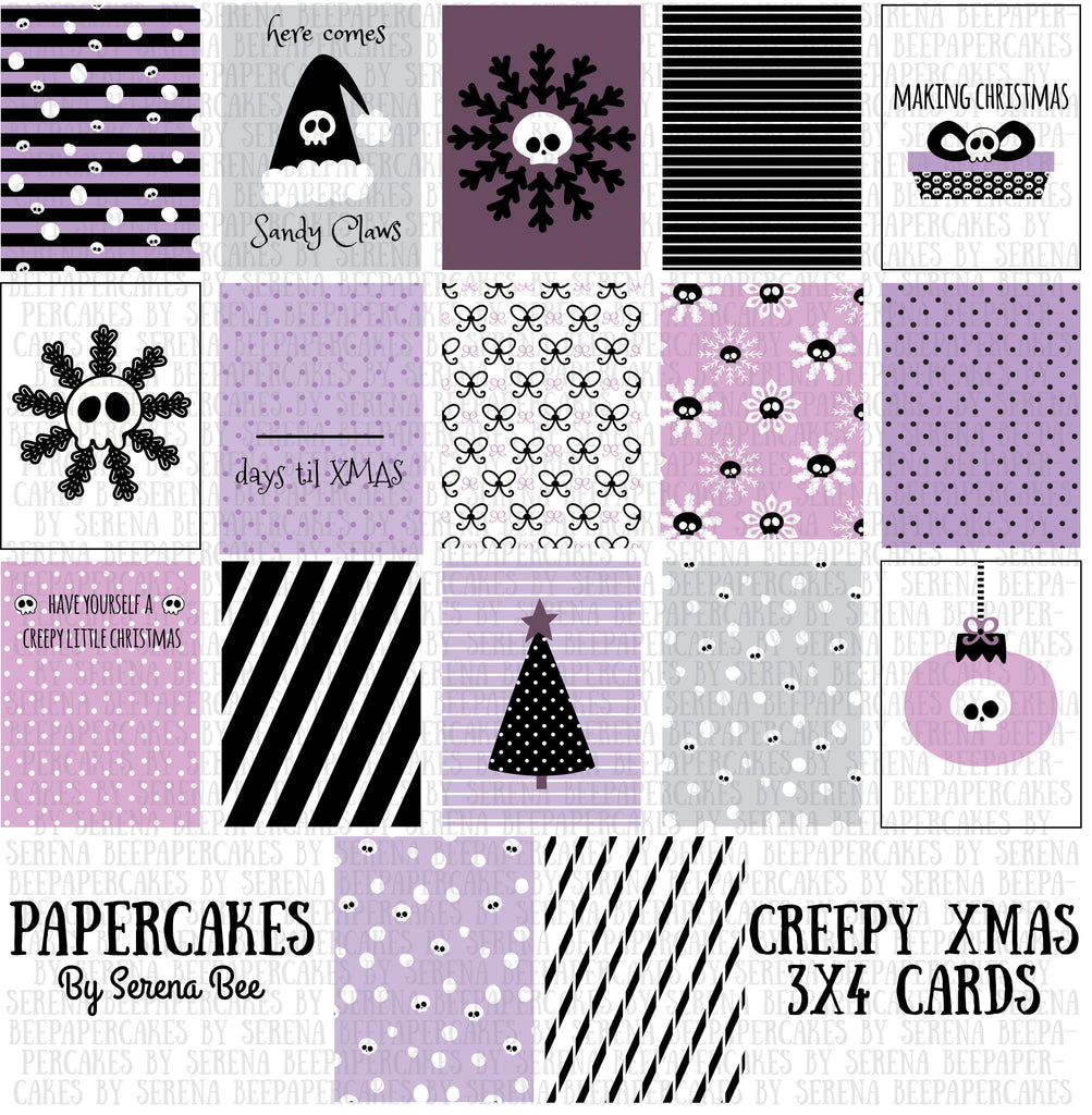 creepy xmas journaling card set. papercakes by serena bee