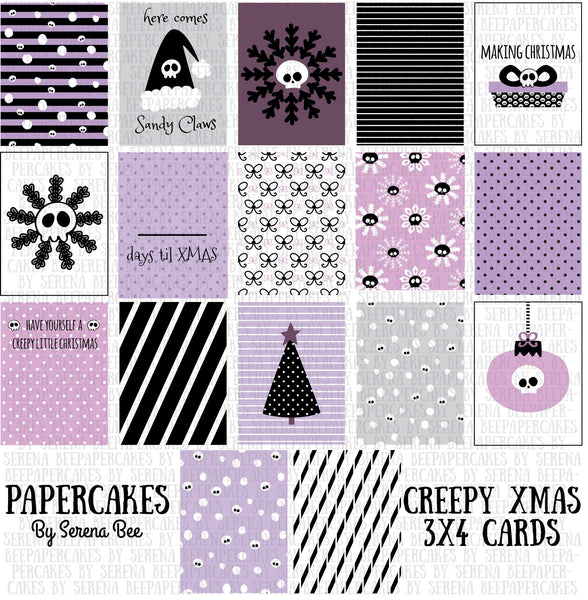 creepy xmas journaling card set. papercakes by serena bee