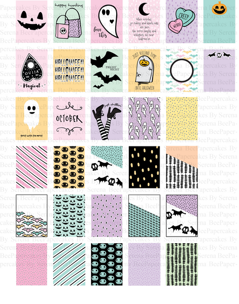 Spooky Pastel Printable Scrapbook Collection, October Daily. Papercakes by Serena Bee