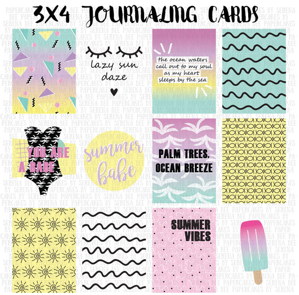 Summer Babe Journaling Cards. shop.serenabee.com