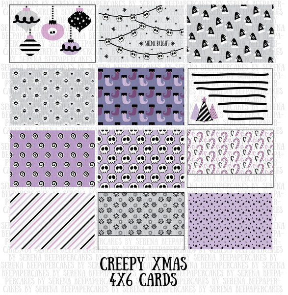 creepy xmas journaling card set. papercakes by serena bee