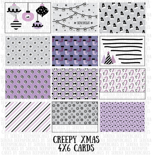 creepy xmas journaling card set. papercakes by serena bee