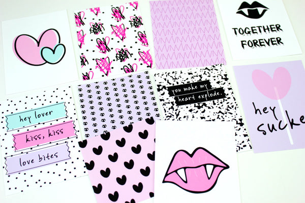 love bites journaling cards. Papercakes by Serena Bee. www.serenabee.com