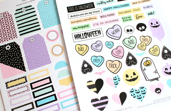 Spooky Pastel Printable Scrapbook Collection, October Daily. Papercakes by Serena Bee