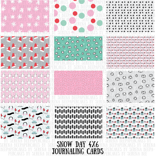 snow day 4x6 journaling cards. papercakes by serena bee