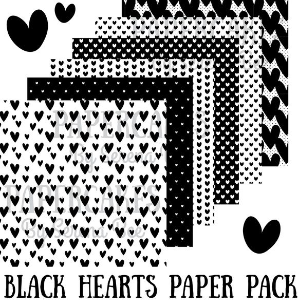 Black Hearts Paper Pack