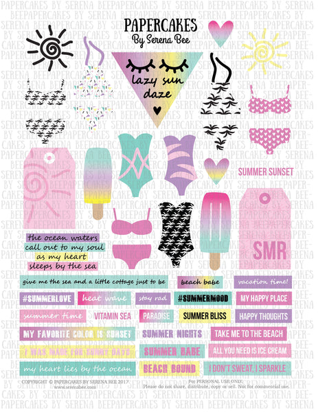 Summer Babe element sheet. shop.serenabee.com