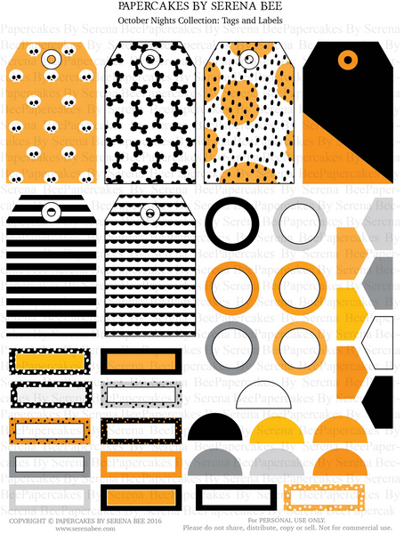 October Nights Printable Scrapbook Collection, October Daily. Papercakes by Serena Bee
