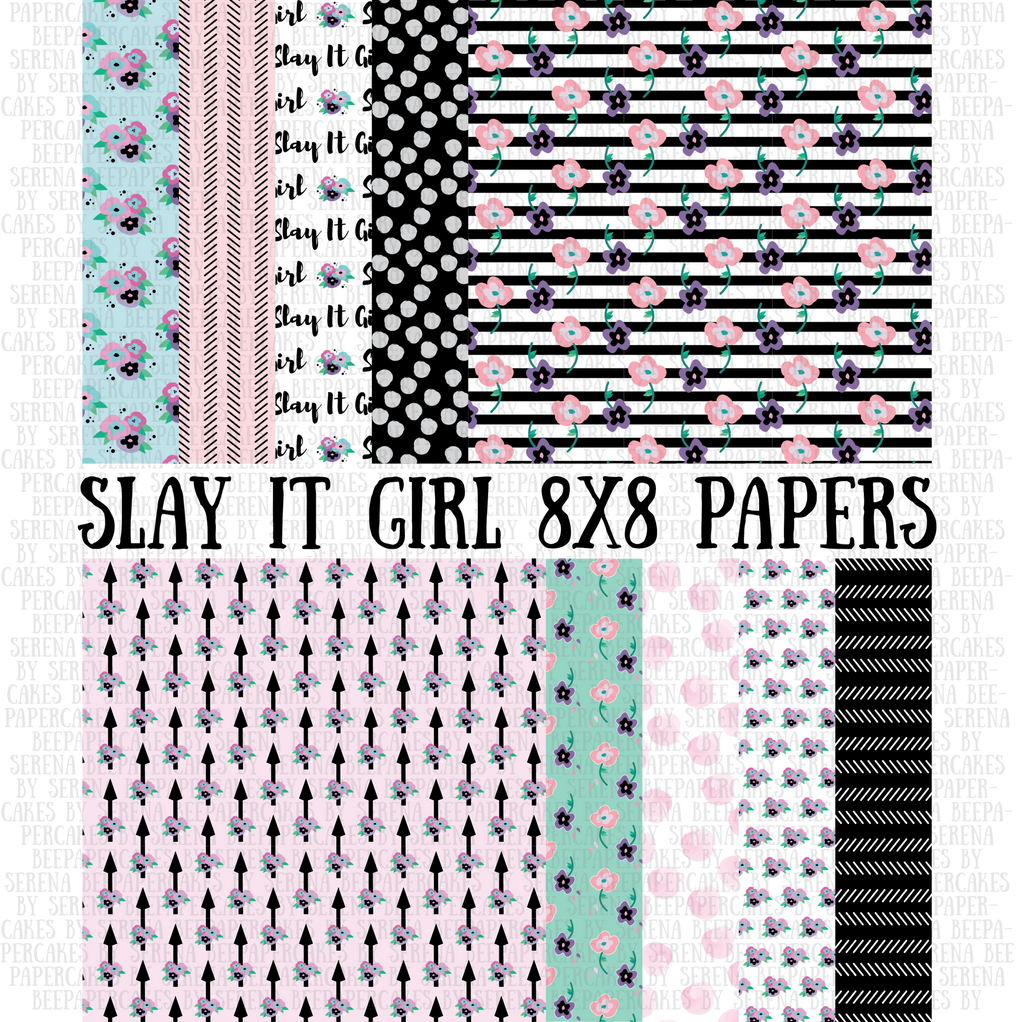 Slay It Girl papers. Papercakes by Serena Bee