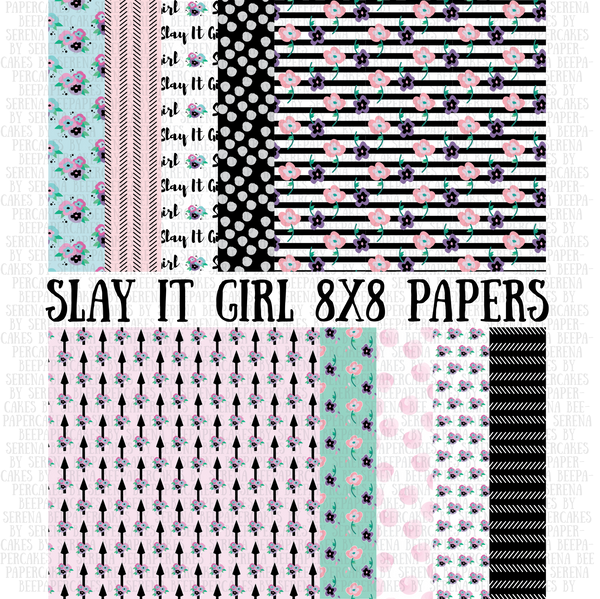Slay It Girl papers. Papercakes by Serena Bee