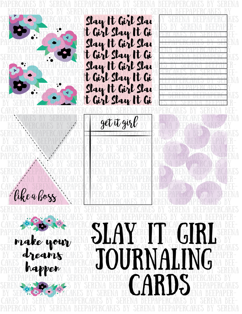 Slay It Girl Journaling Cards- 3x4 & 4x6