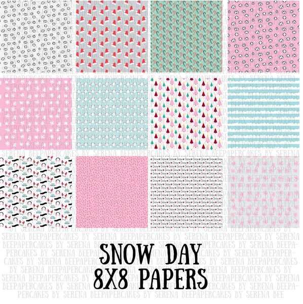 snow day 8x8 pattern papers. papercakes by serena bee