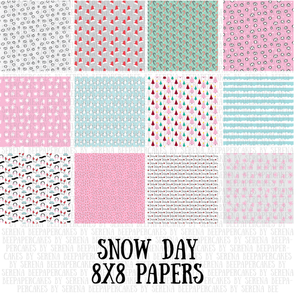 snow day 8x8 pattern papers. papercakes by serena bee