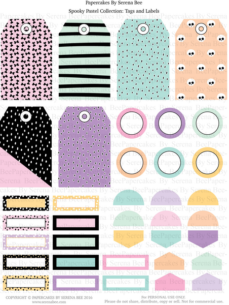 Spooky Pastel Printable Scrapbook Collection, October Daily. Papercakes by Serena Bee
