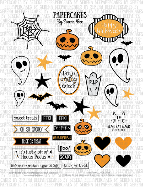 jeepers creepers Halloween 2015 collection. Papercakes by Serena Bee