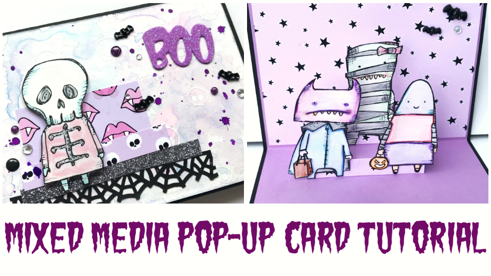 Mixed Media Pop-up Card Tutorial | Halloween Craft Series Episode #7
