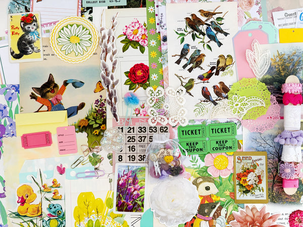 🌷 Whimsical Spring Junk journal Kit