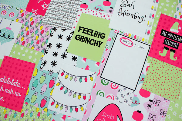 feeling grinchy journaling card collection. papercakes by serena bee